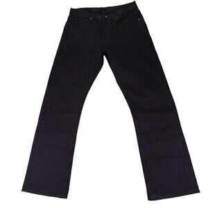 Unbranded Jeans Mens 30x30 Black UB355 Straight Fit 12.oz Selvedge Button Fly